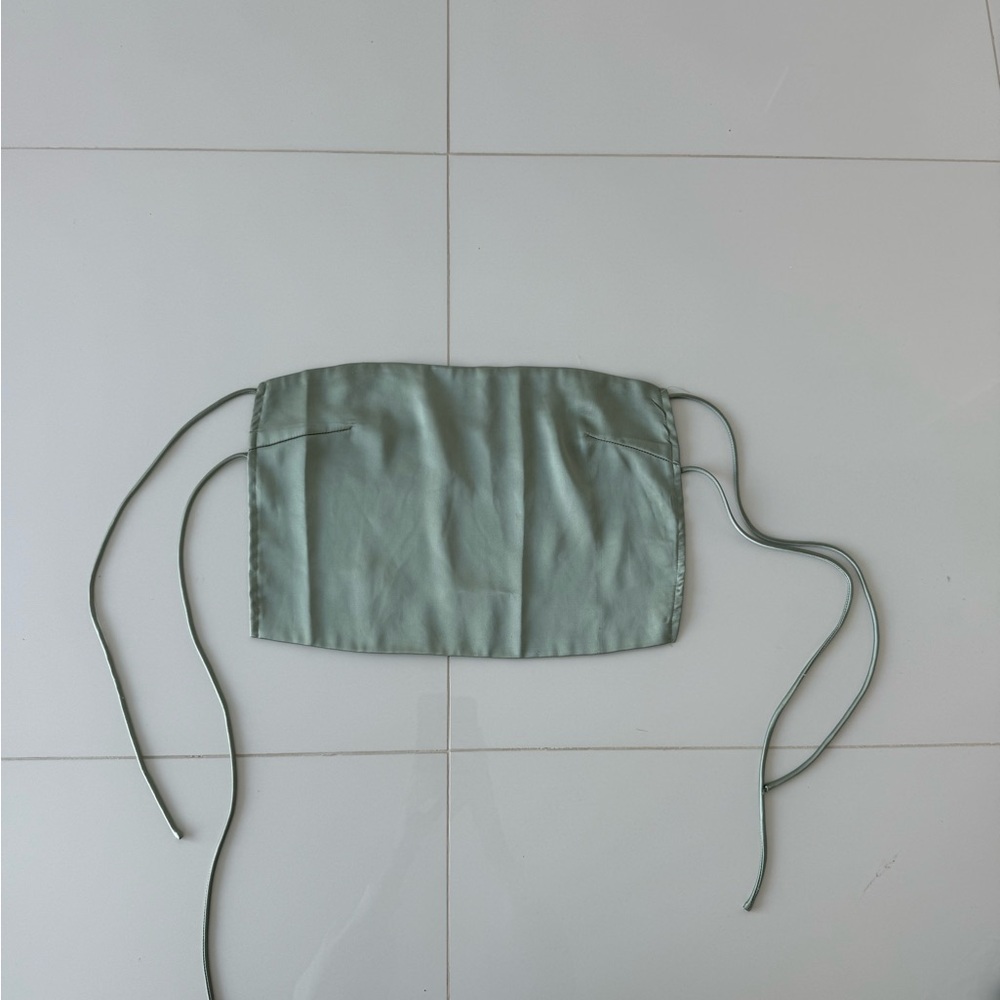 Beginning Boutique Light Green Satin Top